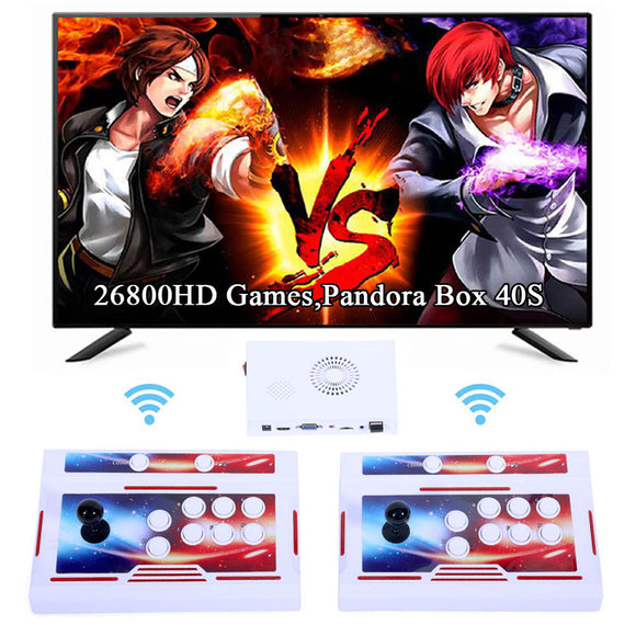 GWALSNTH 26800 in 1 Wireless Pandora Box 40S Bluetooth Arcade Games Console,1280X720 Display,3D Games,Search/Save 1-4 Players